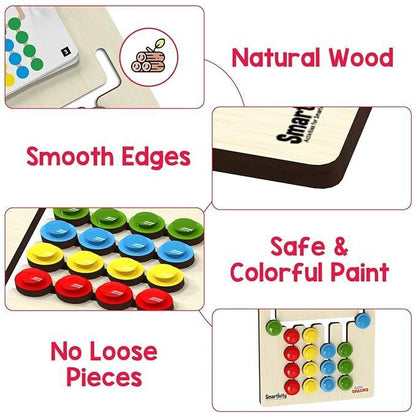 Kids Montessori Slide Puzzle Game Color & Pattern Matching Learning Toys for Kids
